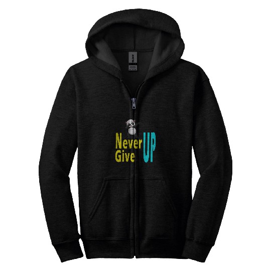 Panda Pet never give up cute panda Zip Hoodies