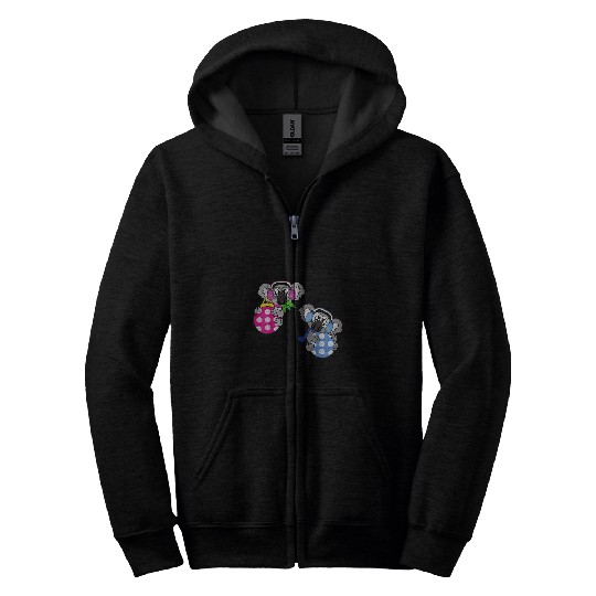 Koala Pet bear Christmas Balls Winter Snow Zip Hoodies