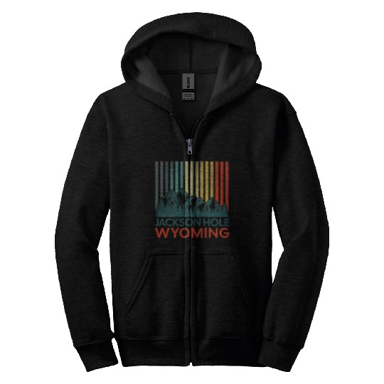 Jackson Hole Wyoming Nature Hiking Outdoors Retro Zip Hoodies