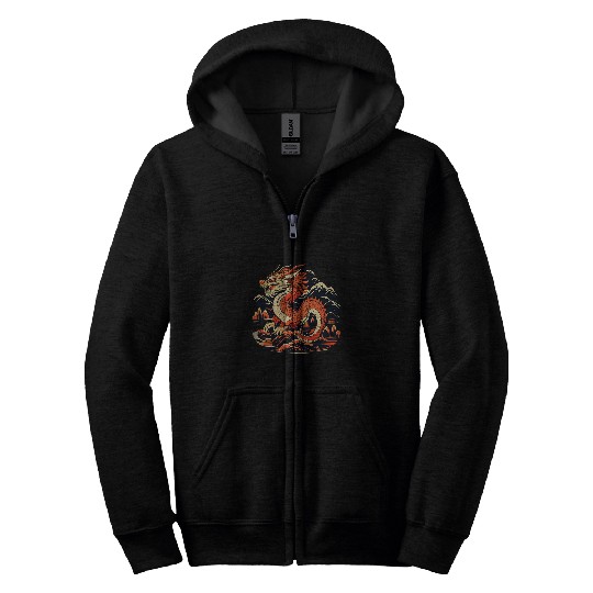 Dragon Pet Traditional Chinese Dragon Asian Mythology Animal 10 Zip Hoodies