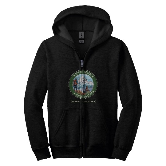 Funny Hiking Saying Out of Breath Hiking Society Men Women 11 Zip Hoodies