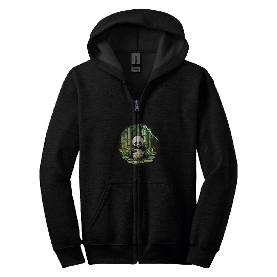 Panda Pet Bamboo Forest Dummer Lilly Pad Forest Zip Hoodies