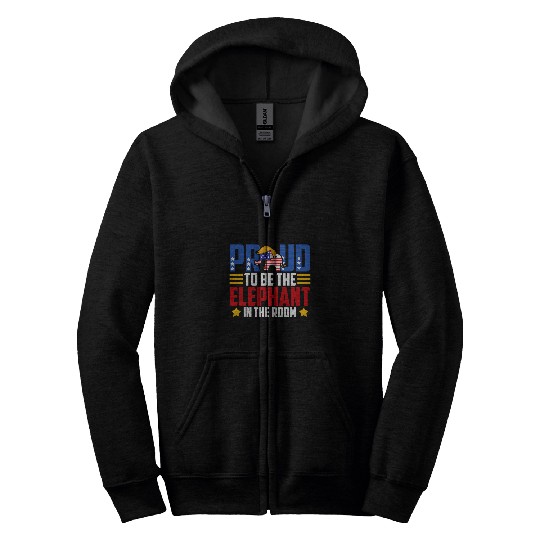 Elephant Pet Republican GOP Conservative I m the Elephant in the Room Zip Hoodies