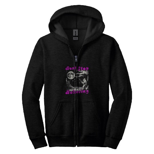 Dont Stop Believing bigfoots Fishing UFO Unicorns Monster Zip Hoodies