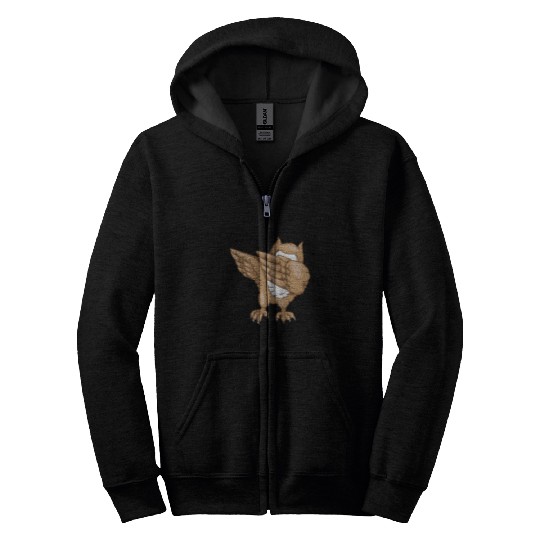 Owl Pet Dabbings Owl Cute Striking Barn Owl Zip Hoodies
