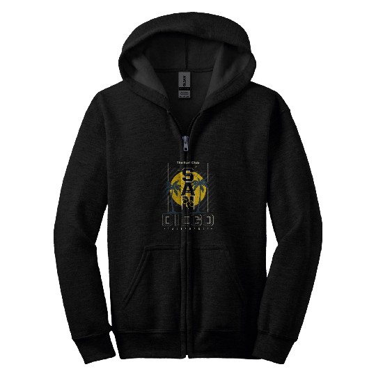 San Diego Summer Surf Beach vintages Sunset Zip Hoodies