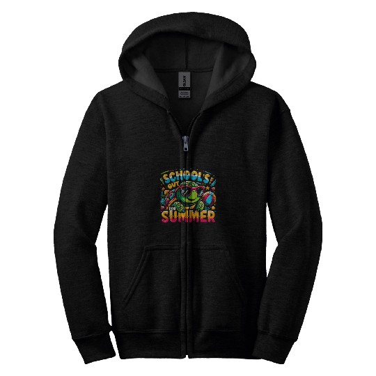 Turtle Pet Funny Schools Out For Summer Teacher Kids Girls Boys Turtle Zip Hoodies