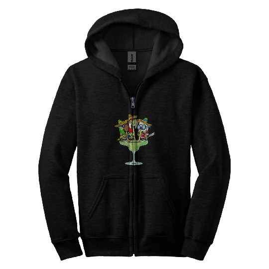 Macaw Parrots With Sombreros Cinco De Mayo Margarita Bird Zip Hoodies