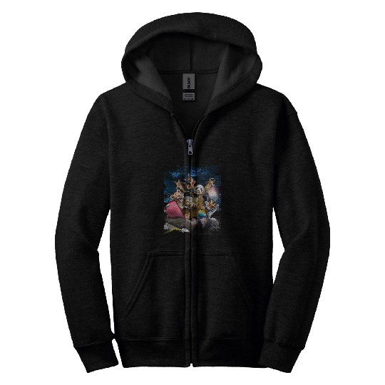 Sloth Pet Space Group Selfie Sloth Cat Panda Hyena Tiger Giraffe Zip Hoodies