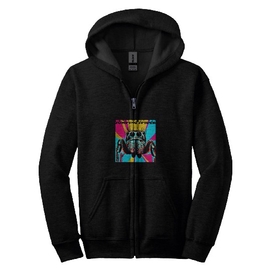 Jumping spider jumping spider andy warhole style saying Zip Hoodies