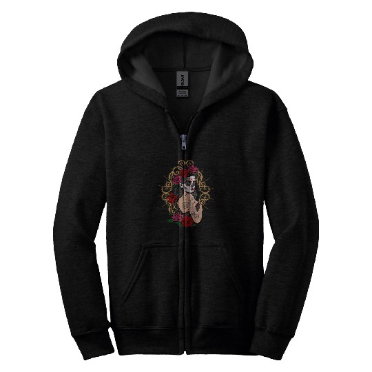 La Calavera Catrina Dia de los Muertos Sugar Skull Zip Hoodies