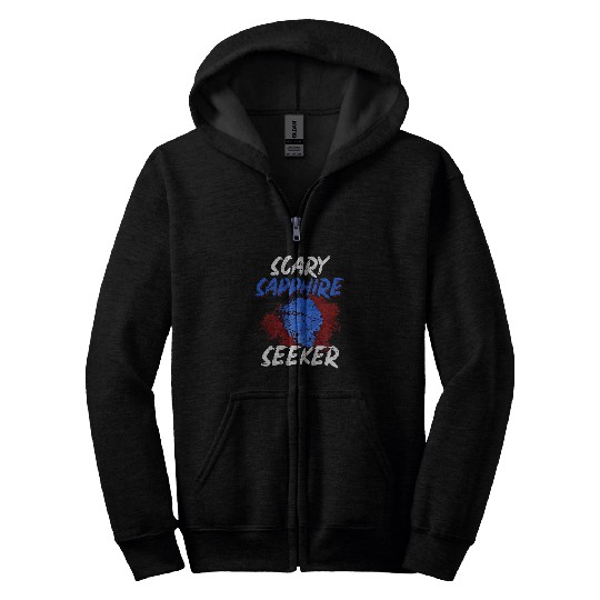 Scary Sapphire Seeker Rockhounding Halloween Rock Collector Zip Hoodies