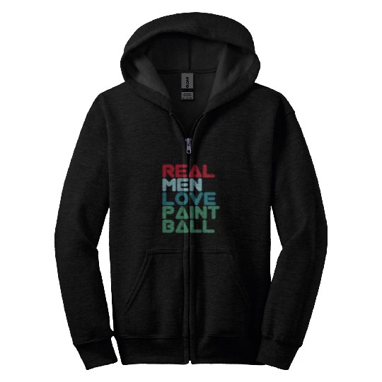 Mens paintballs Design Gotcha Real Men Love Paintball Zip Hoodies