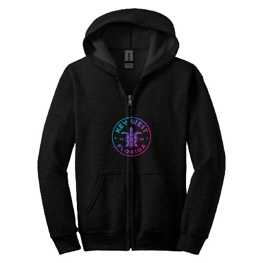 Turtle Pet Key West Florida Sea Turtle Tie Dye Beach Vacation Souvenir Zip Hoodies