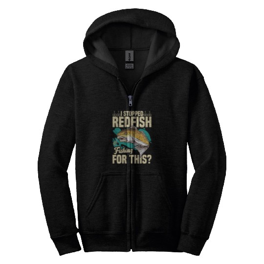 Redfish Fishing Accessories for Men Redfish Fisherman Zip Hoodies