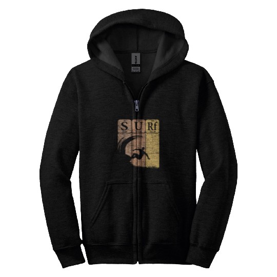 Surf Periodic Table Elements Wave Surfing Vintage Zip Hoodies