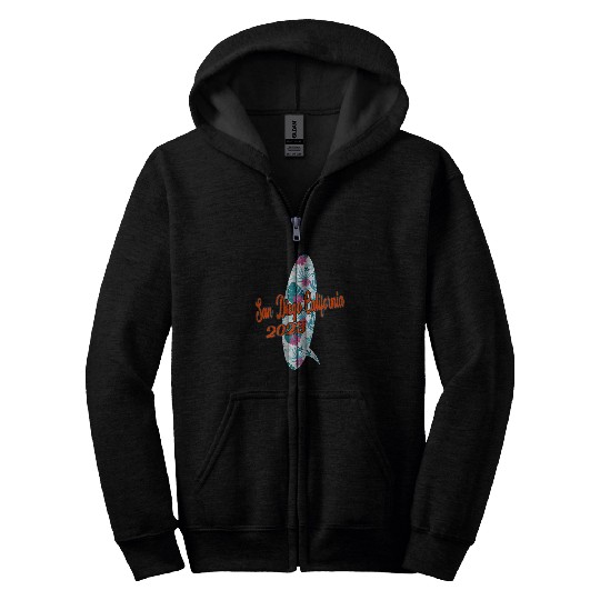 San Diego californias Beach Surf Surfing Vacation Zip Hoodies