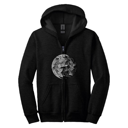 Koi Fish Yin Yang Japanese Art Tattoo Japan Gift Zip Hoodies