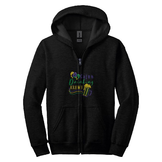 Mardi Gras Cajun Drinking Krewe Beer Mug Novelty Costume Zip Hoodies