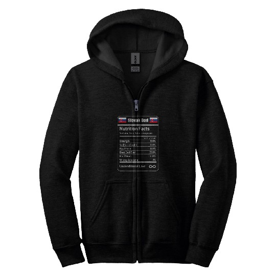 Slovak Dad Nutrition Facts Fathers Day Gift Zip Hoodies
