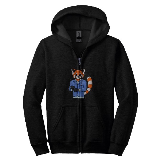 Panda Pet Wearing Tuxedo for Red Panda Lover Zip Hoodies