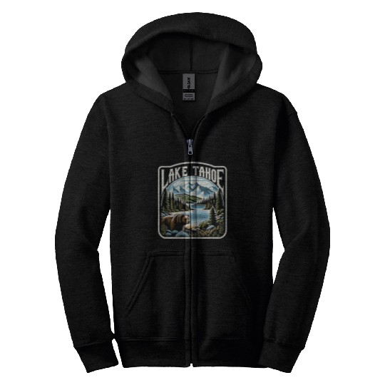 Lake Tahoe Adventure Nature Lover Mountain Hiking Design 1 Zip Hoodies