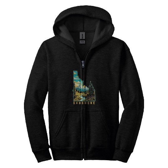 Shoshone Idaho State Outdoor Nature Graphic Zip Hoodies
