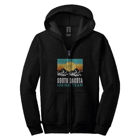 South Dakota Hiking Team Hiker Enthusiast National Parks 9 Zip Hoodies