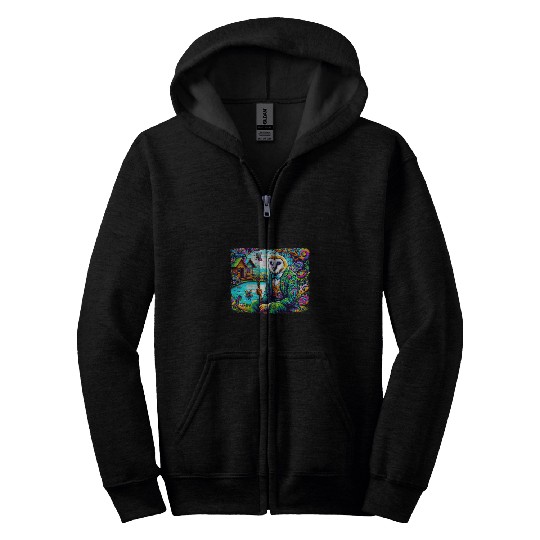 Owl Pet Strange Aesthetic Weirdcore Oddcore Dreamcore Barn Owl Zip Hoodies