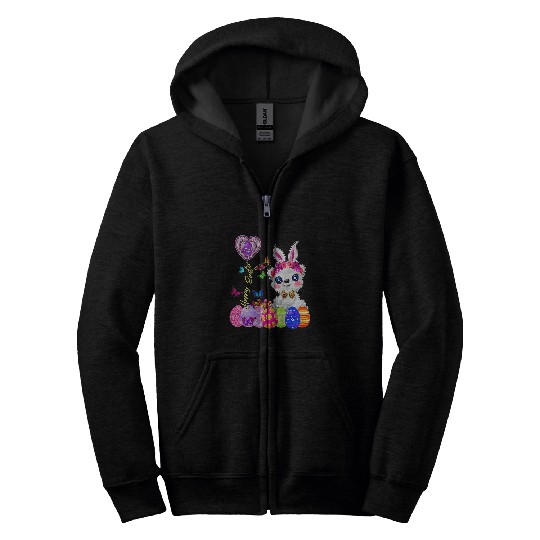 Bear Pet Happy Easter Egg Hunt Cute Polar Bear Bunny Toddler Girl Kid Zip Hoodies