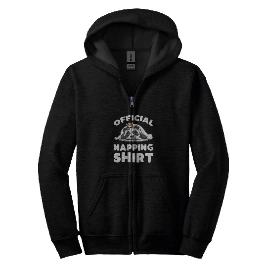 Panda Pet Official Napping Panda Sleeping With Stuffed Animal Zip Hoodies