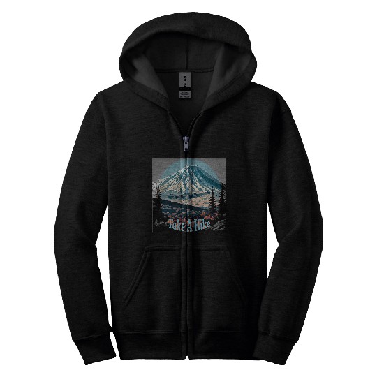 Take a hike mountain trails outdoor adventure fun sun Zip Hoodies
