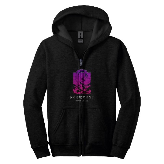 Dragon Pet Vaporwave Aesthetic Style Japanese Dragon Nothing Is Real Zip Hoodies