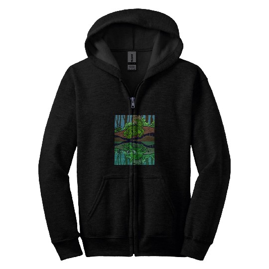 Dragon Pet Crocodile Dragon Fairy Tale Reflective Image Zip Hoodies
