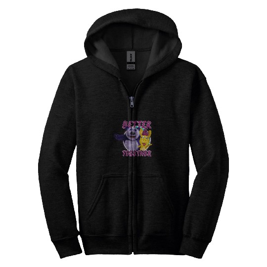 Panda Pet Kids Donkey Hodie and Purple Panda Better Together Poster Zip Hoodies