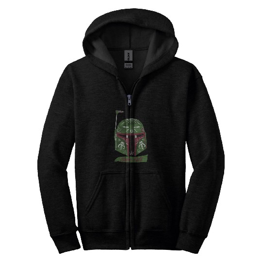 Star Wars Boba Fett Tattoo Helmet Zip Hoodies