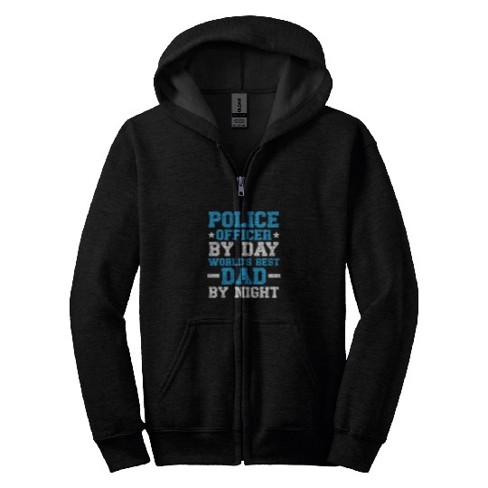 Police Dad Policeman Cop Law Enforcement Officer 9 Zip Hoodies