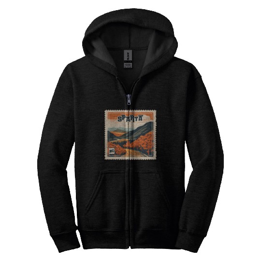 Sparta NC Mountain Sparta NC Travel Hiking Vacation Zip Hoodies
