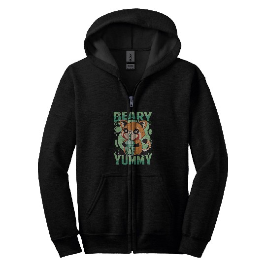 Panda Pet Beary Yummy Cute Red Panda Milk Tea 1 Zip Hoodies