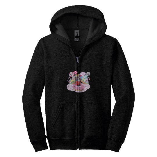 Panda Pet Wizard Panda in the Candy Land Chocolate Factory Zip Hoodies