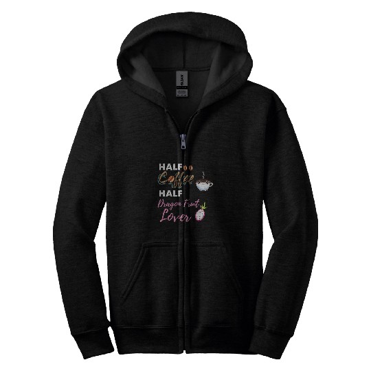 Coffee Fun Half Coffee Half Dragon Fruit Lover Zip Hoodies