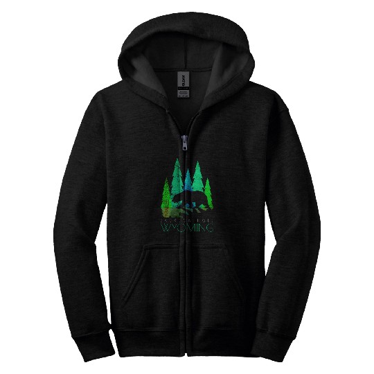 Bear Pet Jackson Hole Wyoming Bear and Trees Jackson Hole 2 Zip Hoodies