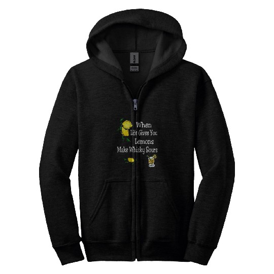 Wines Fun When Life Gives You Lemons Make Whiskey Sours Citrus Zip Hoodies