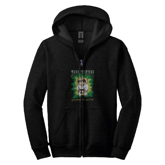 Sloth Pet BJJ Mastery In Motion Grappling Jiu Jitsu Sloth Fighter Zip Hoodies
