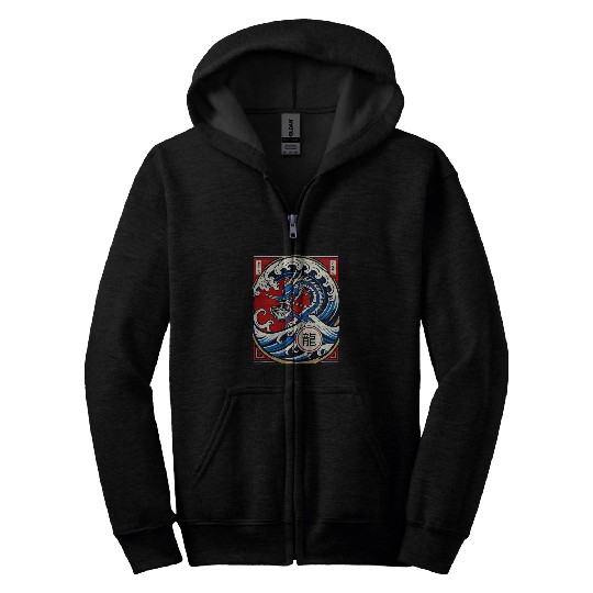 Dragon Pet Happy Lunar Year of the Dragon Ramen Noodles Zip Hoodies