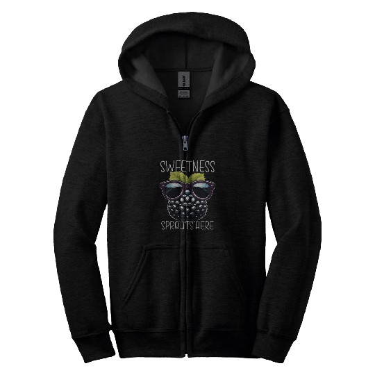 Sweetness Sprouts Here Cute Blackberry Zip Hoodies