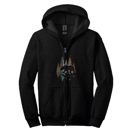 Bear Pet Cherokee Pride Trees with Bear Indigenous Cherokee Zip Hoodies