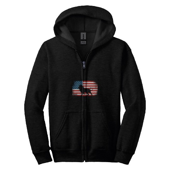 Lion Pet Patriot Party Lion Flag Conservative Patriotic 4th of July Zip Hoodies