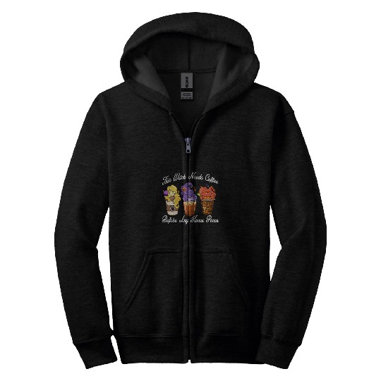 Coffee Fun This Witch Needs Coffee Before Any Hocus Pocus Halloween 13 Zip Hoodies