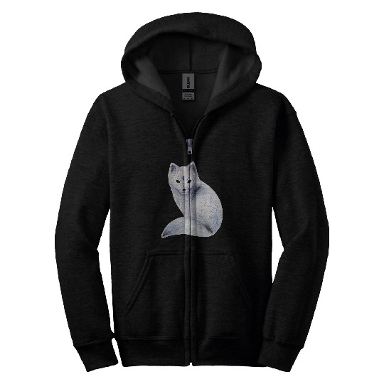 Viking Nordic Summer Fox Hand Painted Watercolor Zip Hoodies